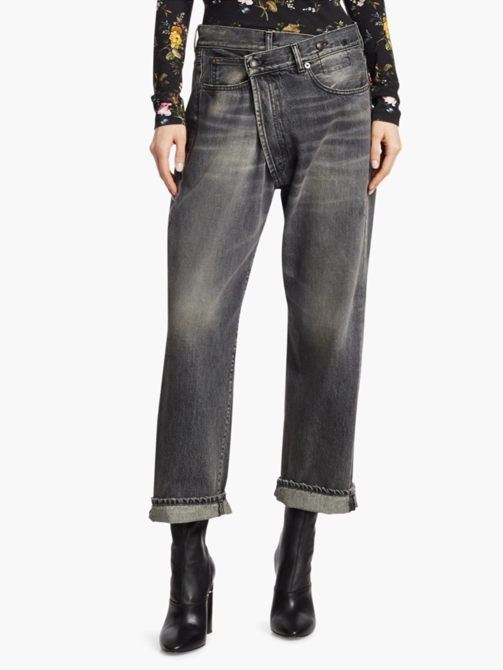 R13 Crossover jeans in Leyton Black - Picture 2 of 5